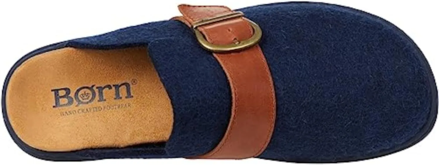 BORN Womens Lia Leather Trim Wool Clogs