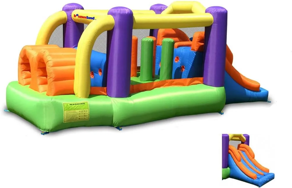 Bounceland Bounce House Inflatable Bouncer Obstacle Pro-Racer Combo Slides
