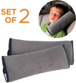 Boxiki Travel Set of 2 Seatbelt Covers for Adults, Kids - Seat Belt Cushion, Pillow, Pad for a More Comfortable Driving, Shoulder Strap Covers Harness Pad for Car/Bag