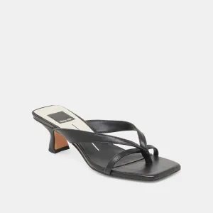 Brevel Onyx Leather Heels