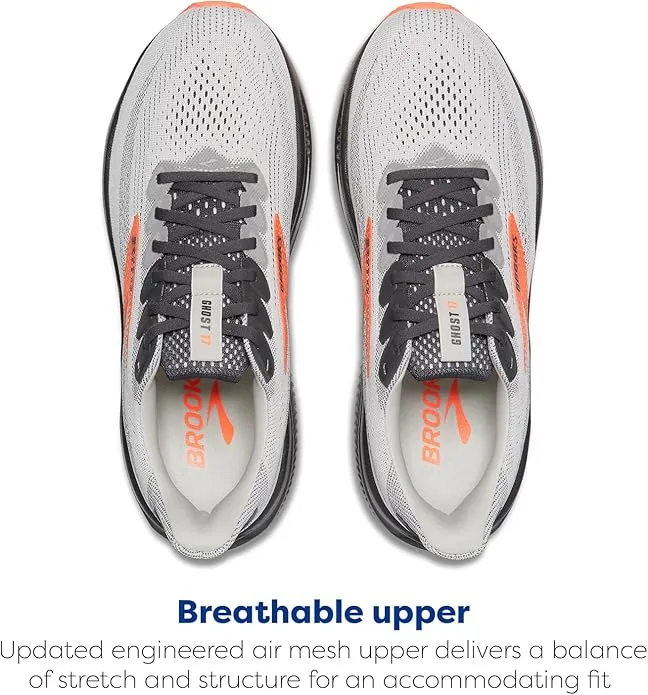 Brooks Ghost 17 (Oyster Mushroom/Orange/Ebony) - Men's