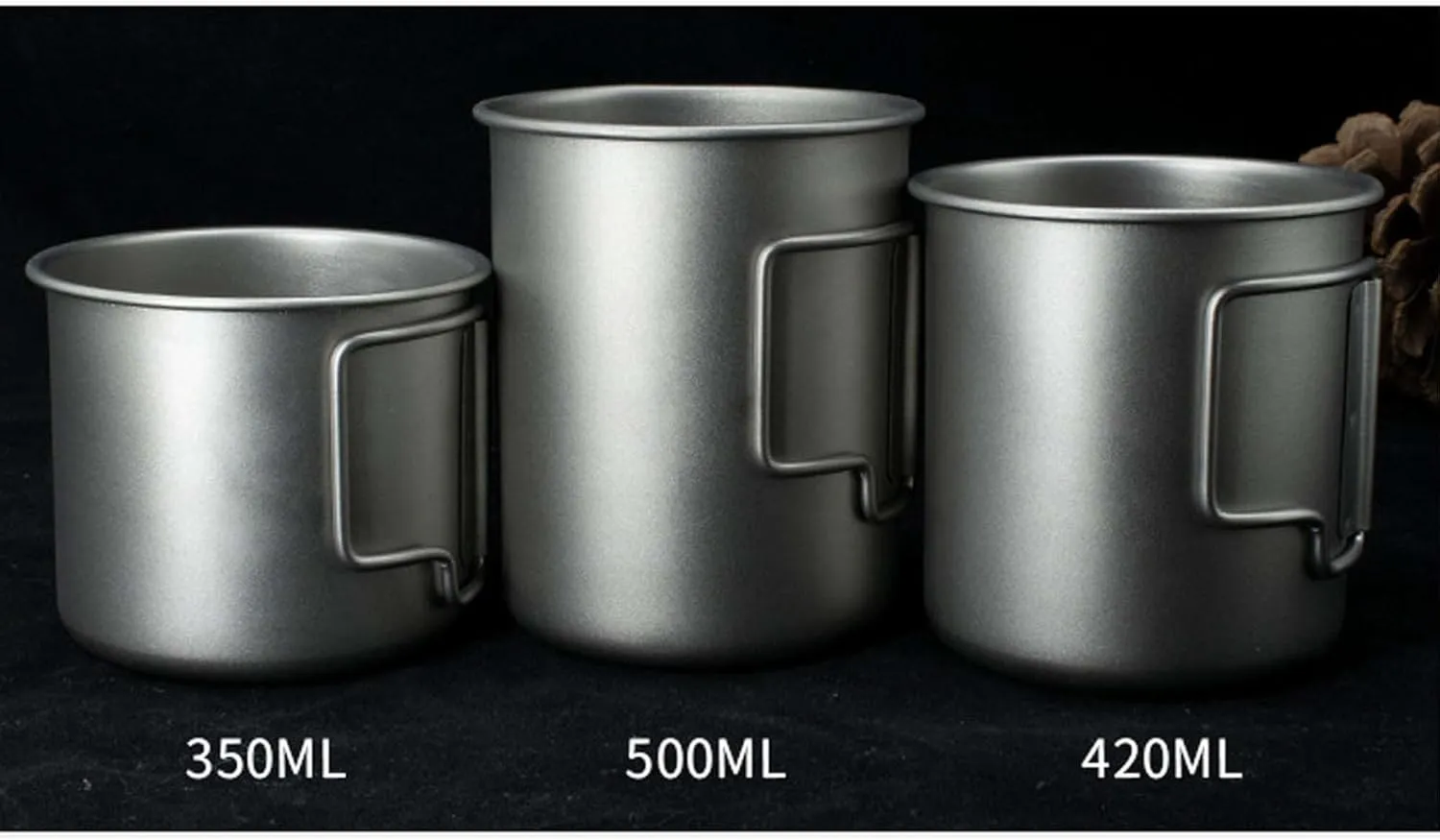 BTTSTRA Outdoor Pure Titanium Tea Cup Portable Coffee Cup Mug(420ML A)