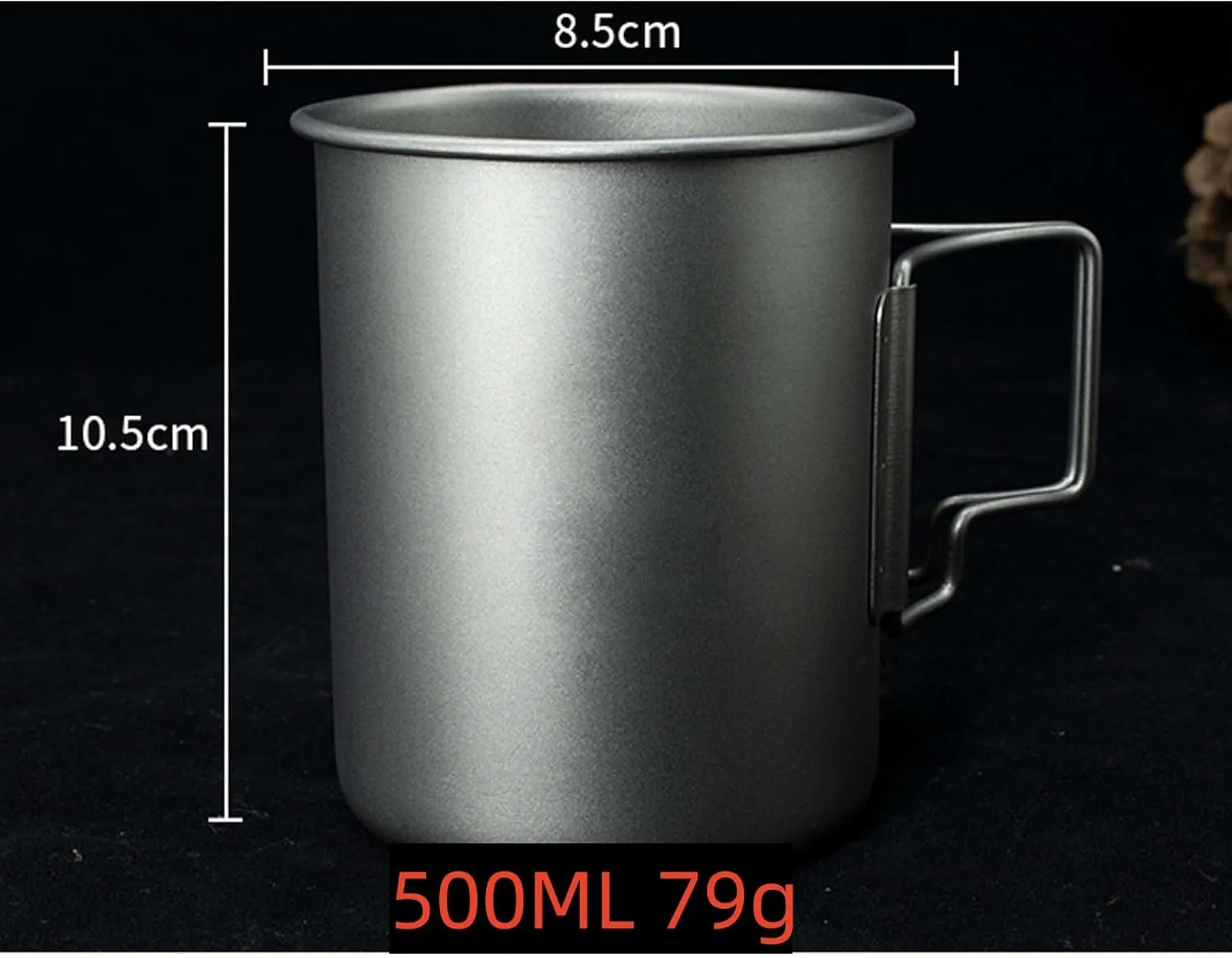 BTTSTRA Outdoor Pure Titanium Tea Cup Portable Coffee Cup Mug(500ML A)