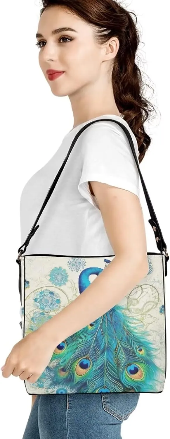 Bucket Bags Purses for Women with Adjustable Strap, Black Cat Print PU Leather Tote Handbags Top Handle Satchel