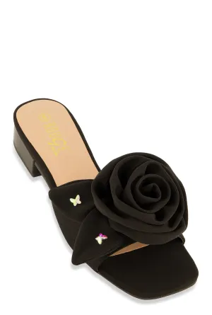 Butterfly Rose Band Low Heel Sandals