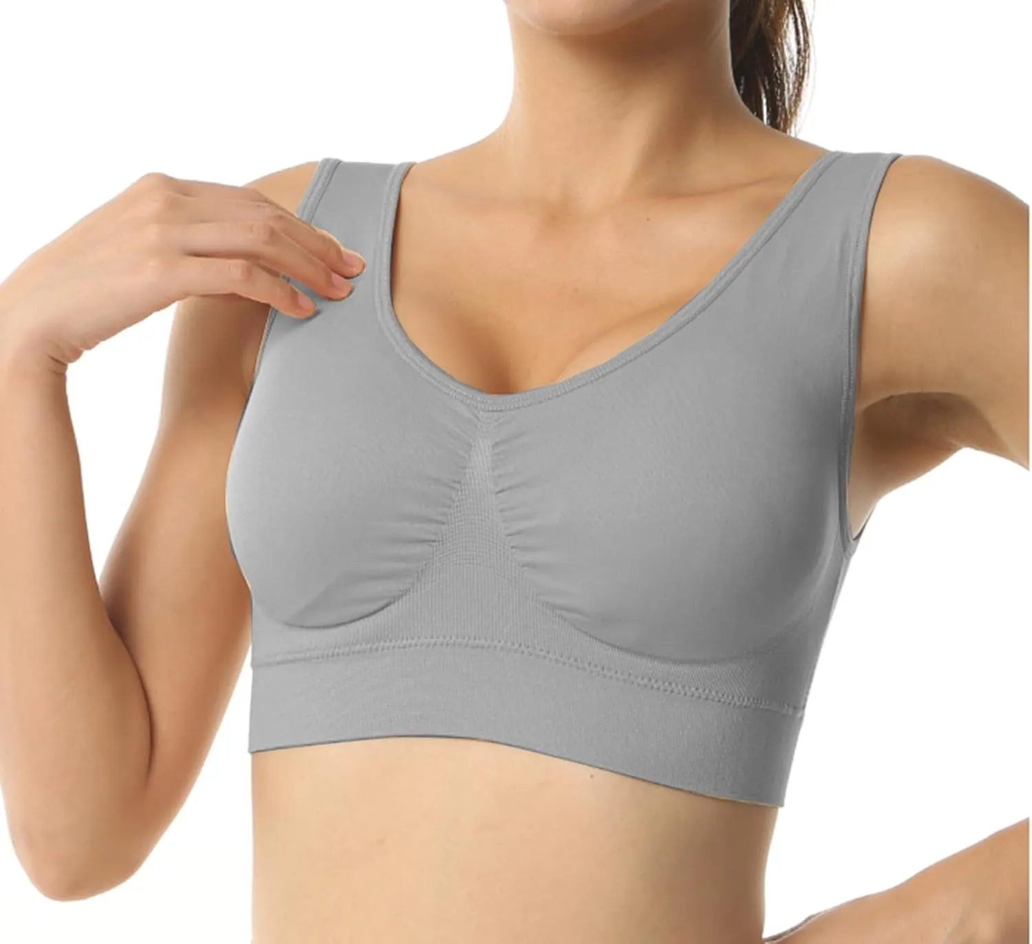 Cabales KINYAOYAO Women's Plus Size High Impact Seamless Racerback Padded Bra