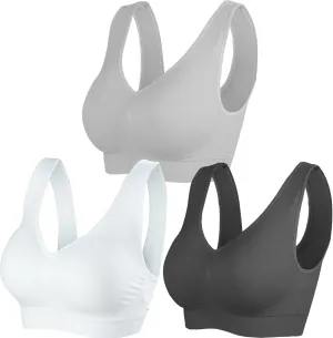 Cabales KINYAOYAO Women's Plus Size High Impact Seamless Racerback Padded Bra