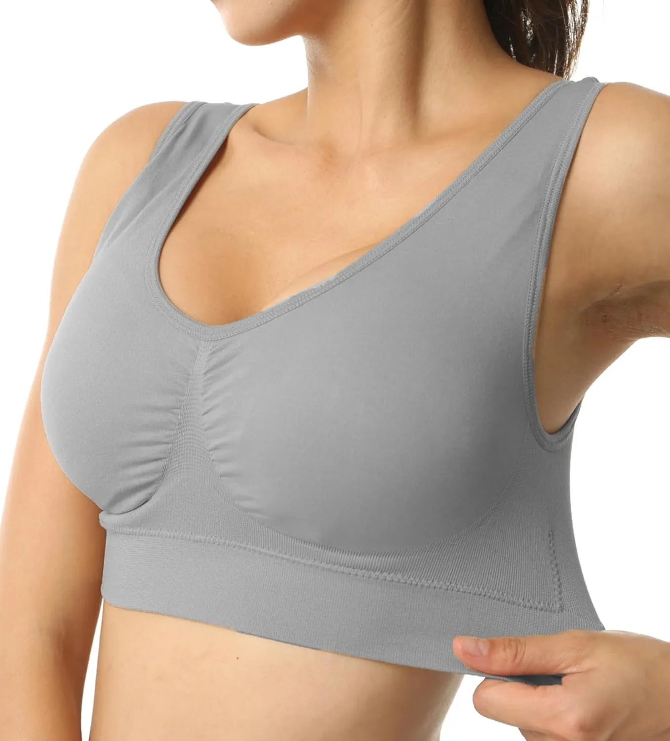 Cabales KINYAOYAO Women's Plus Size High Impact Seamless Racerback Padded Bra
