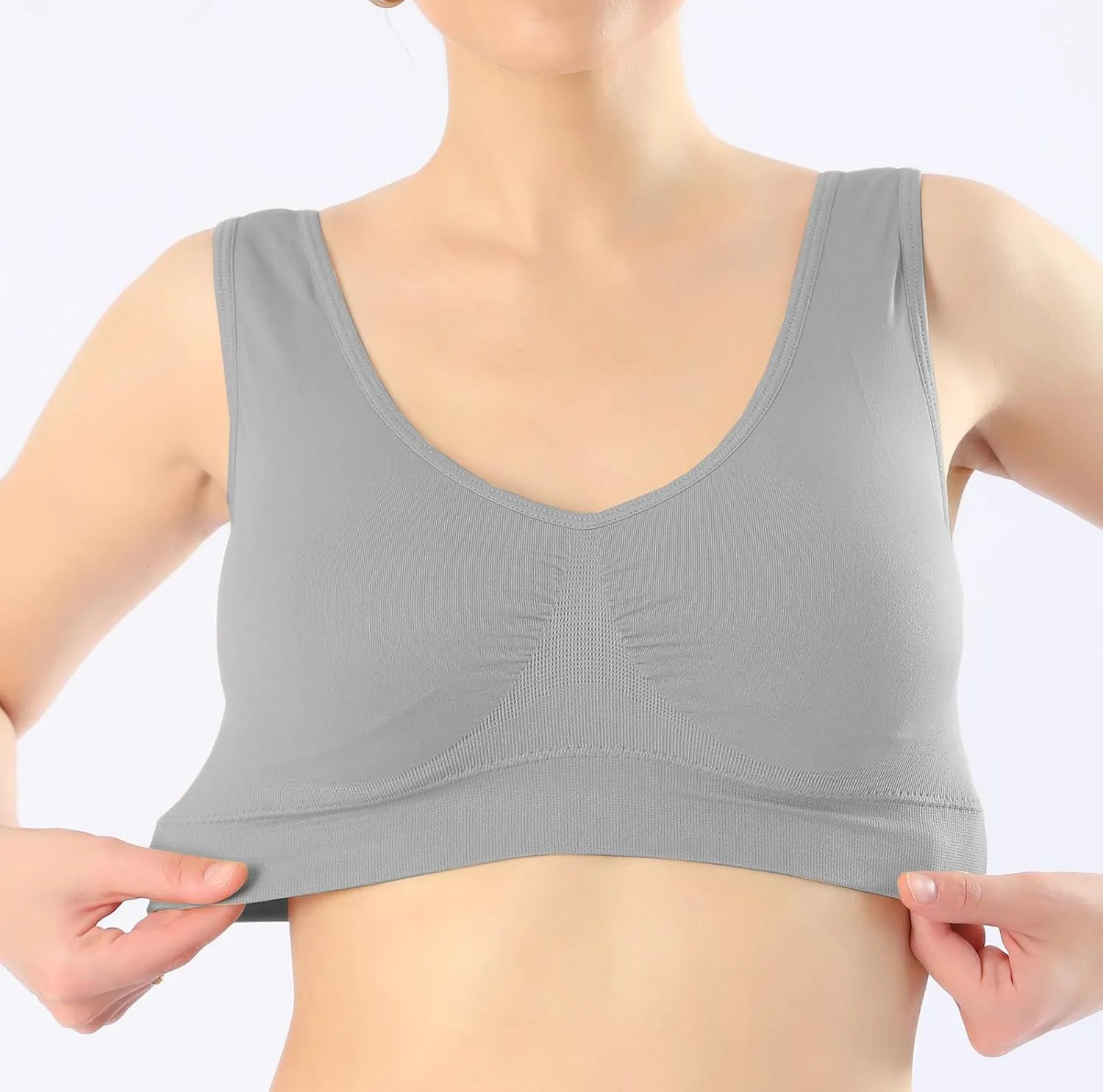 Cabales Women's Seamless Wire Free Bra for Women Removable Padded Comfort Sports Bra