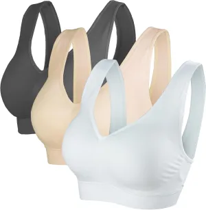 Cabales Women's Seamless Wire Free Bra for Women Removable Padded Comfort Sports Bra