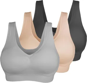 Cabales Women's Seamless Wire Free Bra for Women Removable Padded Comfort Sports Bra