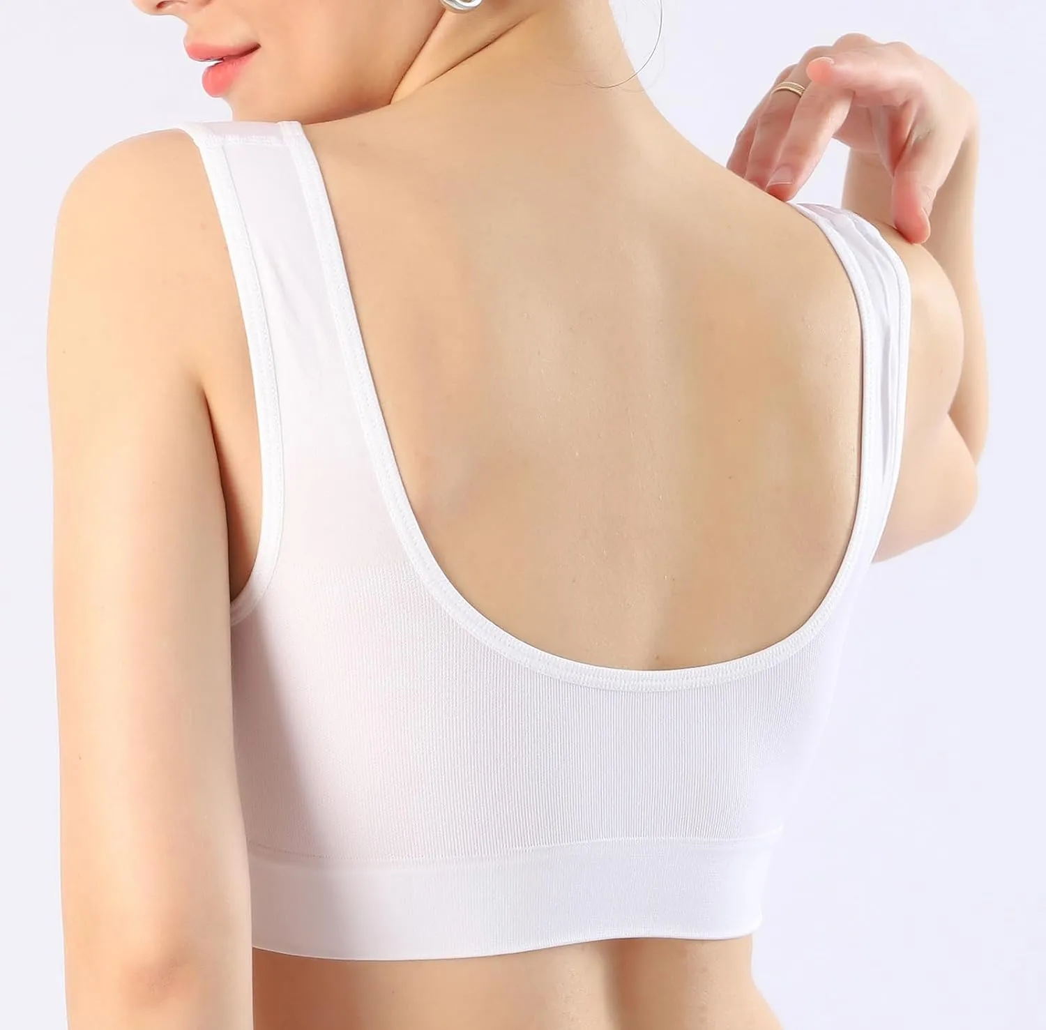Cabales Women's Seamless Wire Free Bra for Women Removable Padded Comfort Sports Bra