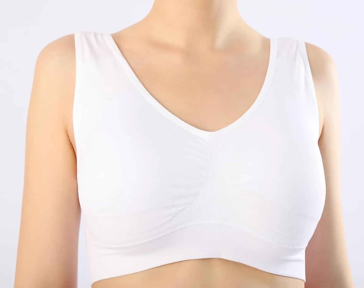 Cabales Women's Seamless Wire Free Bra for Women Removable Padded Comfort Sports Bra