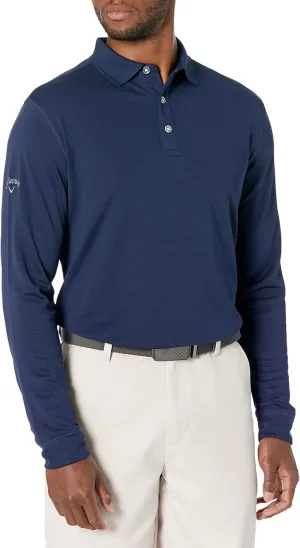 Callaway Men’s Long Sleeve Core Performance Polo, Opti-Dri Technology, Sun Protection, Golf Polo Shirts for Men