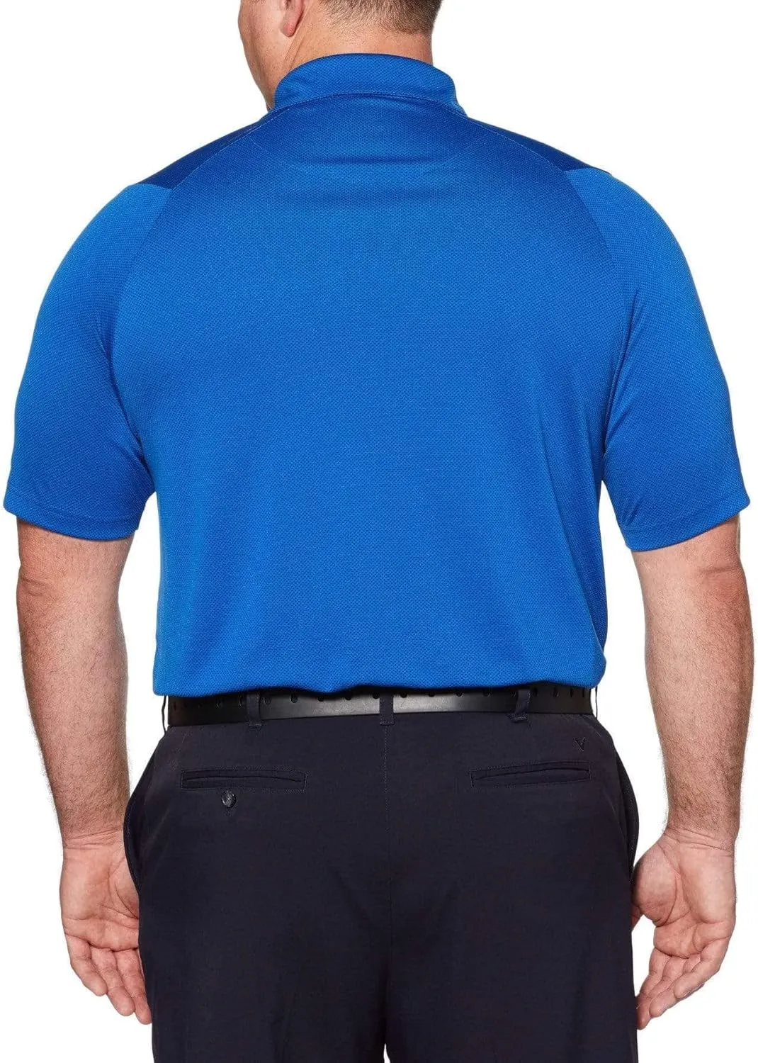 Callaway Men's Swing Tech Mini Print Short Sleeve Golf Polo Shirt, Moisture-Wicking, Ventilated Fabric, Sun Protection