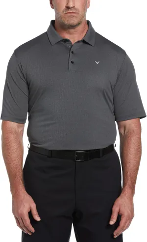 Callaway Men's Ventilated Classic Jacquard Short Sleeve Golf Polo, Stretch Seams, Moisture-Wicking (Available in Big & Tall)