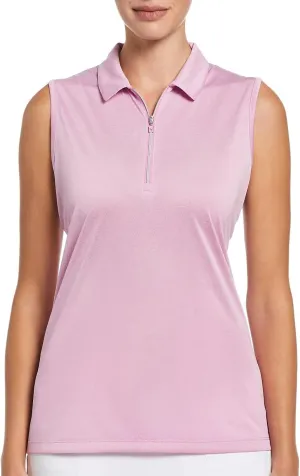 Callaway Women's Quarter Zip Heather Sleeveless Golf Polo