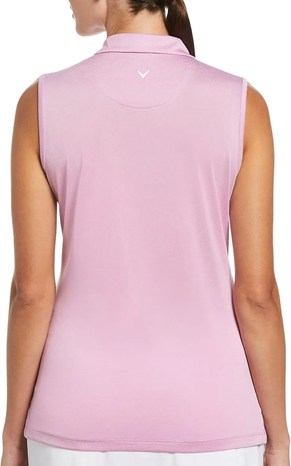 Callaway Women's Quarter Zip Heather Sleeveless Golf Polo
