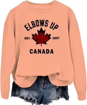 Canada Elbows Up Sweatshirt, Elbows Up Shirt, Funny Hockey Canada Flag Sweatshirt