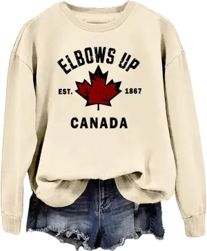 Canada Elbows Up Sweatshirt, Elbows Up Shirt, Funny Hockey Canada Flag Sweatshirt
