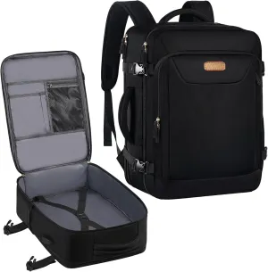 Carry on Backpack, Flight Approved Travel Backpack with USB Charge Port, TSA 15.6 Inch Anti-Theft Laptop Backpack Lightweight Daypack College Weekender Overnight Bag, 16.8*11.4*7inch,Black
