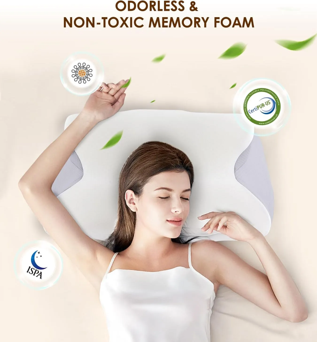 Cervical Pillow for Neck and Shoulder, Ergonomic Contour Memory Foam Pillows for Sleeping with Washable Pillowcase, Cooling Neck Support Pillow for Side Back Stomach Sleeper