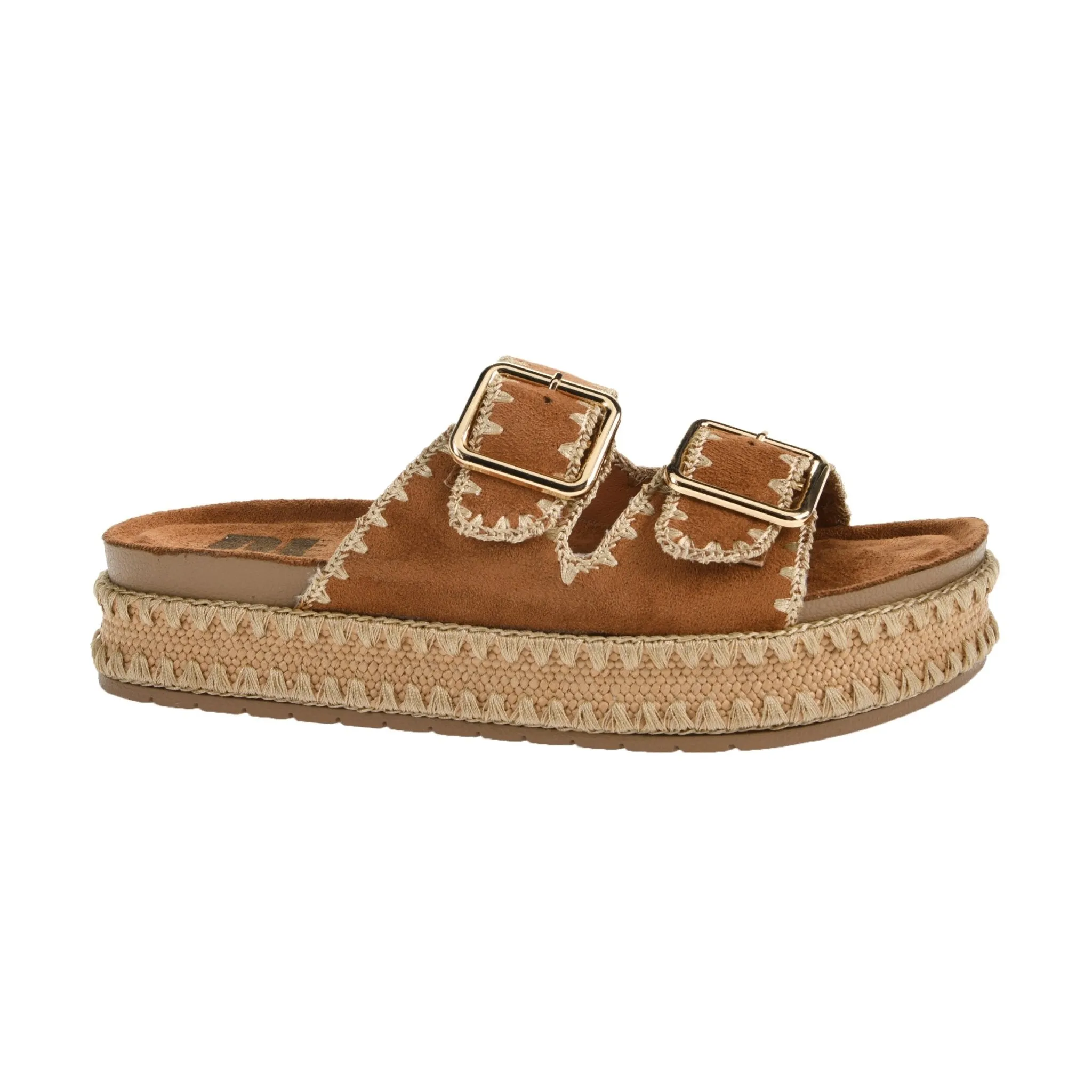 Chinese Laundry Cubana Brown Platform Slide Sandals