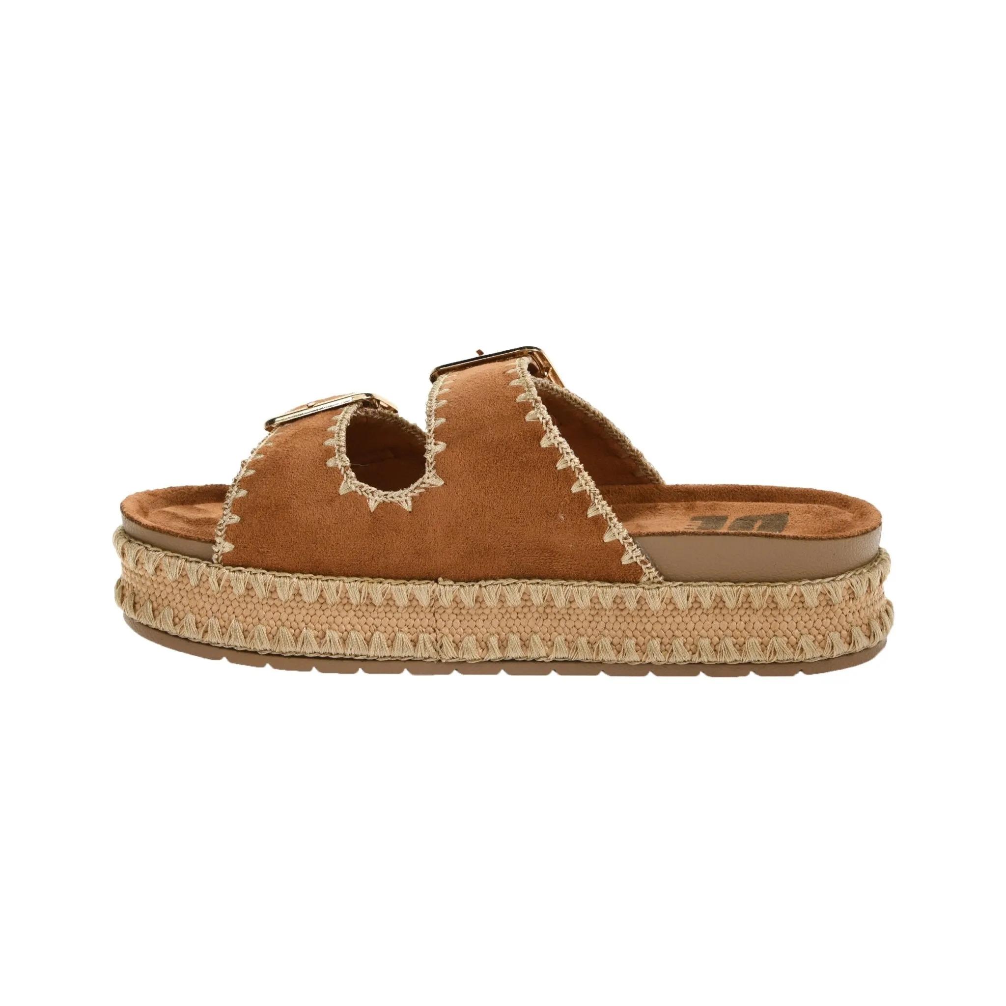Chinese Laundry Cubana Brown Platform Slide Sandals