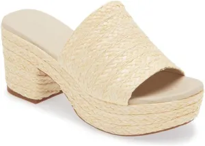 Chocolat Blu Women Shoes Gilda Raffia Chunky Slide