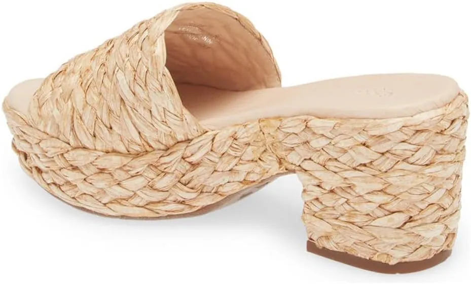 Chocolat Blu Women Shoes Gilda Raffia Chunky Slide