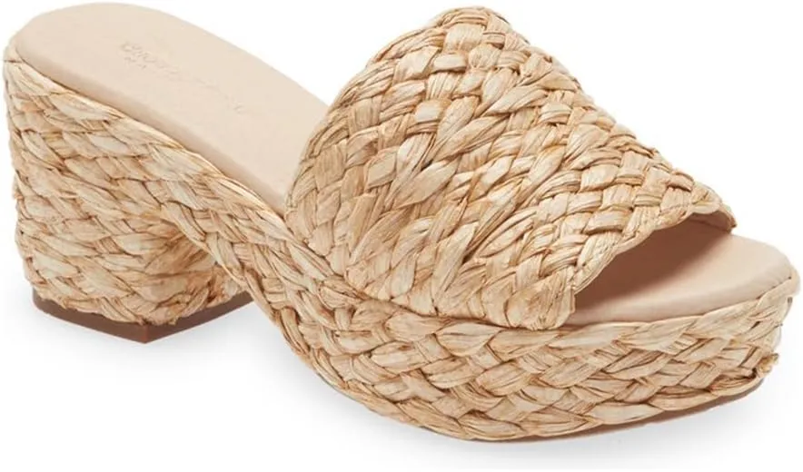 Chocolat Blu Women Shoes Gilda Raffia Chunky Slide