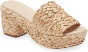 Chocolat Blu Women Shoes Gilda Raffia Chunky Slide