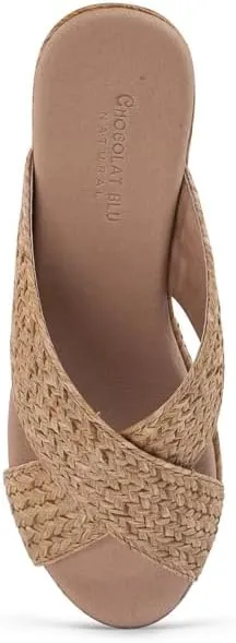 CHOCOLAT BLU Women Shoes Gio Criss Cross Raffia Slide