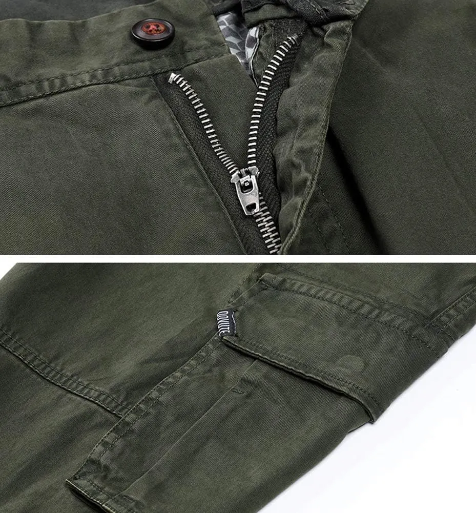 chouyatou Men's Casual Mid-Rise Waist Tapered Leg Close Bottom Jogger Cargo Pants