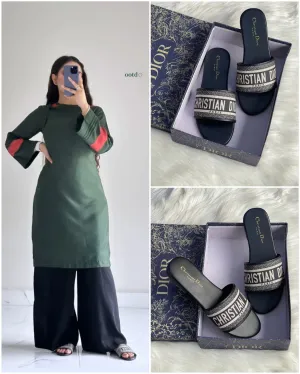 CHRISTIAN DIOR Casual Flat Slippers