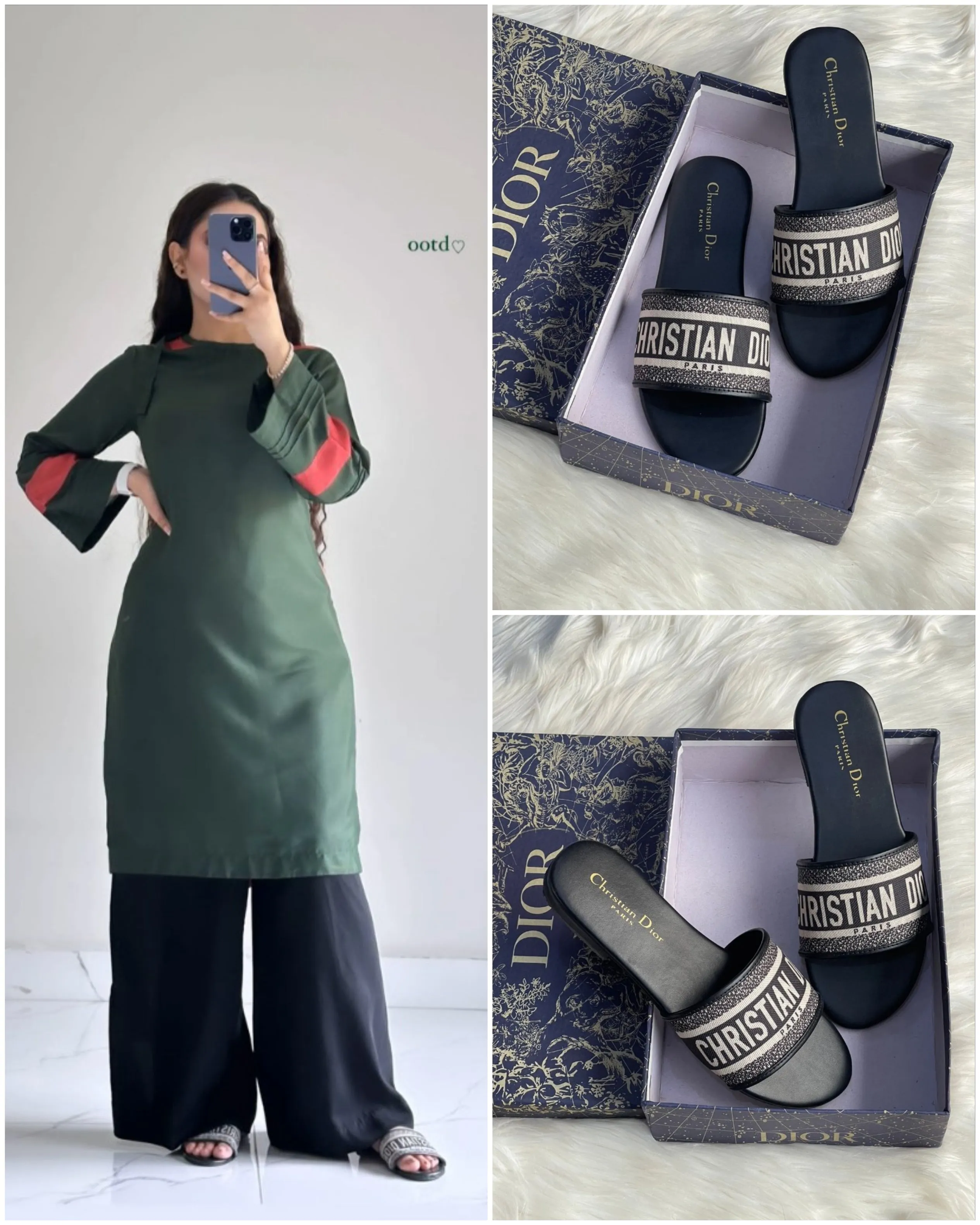 CHRISTIAN DIOR Casual Flat Slippers