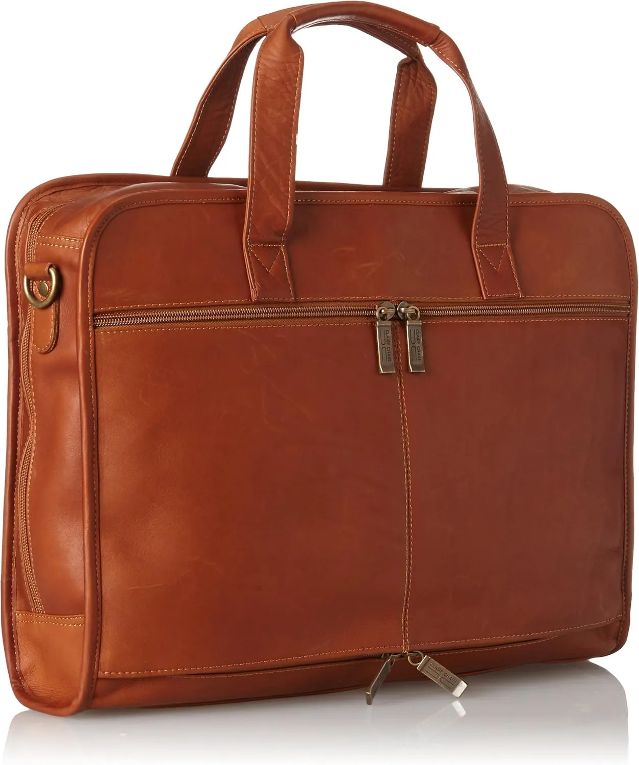 Claire Chase Professional Computer Briefcase, Saddle, One Size