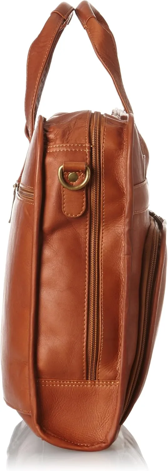 Claire Chase Professional Computer Briefcase, Saddle, One Size