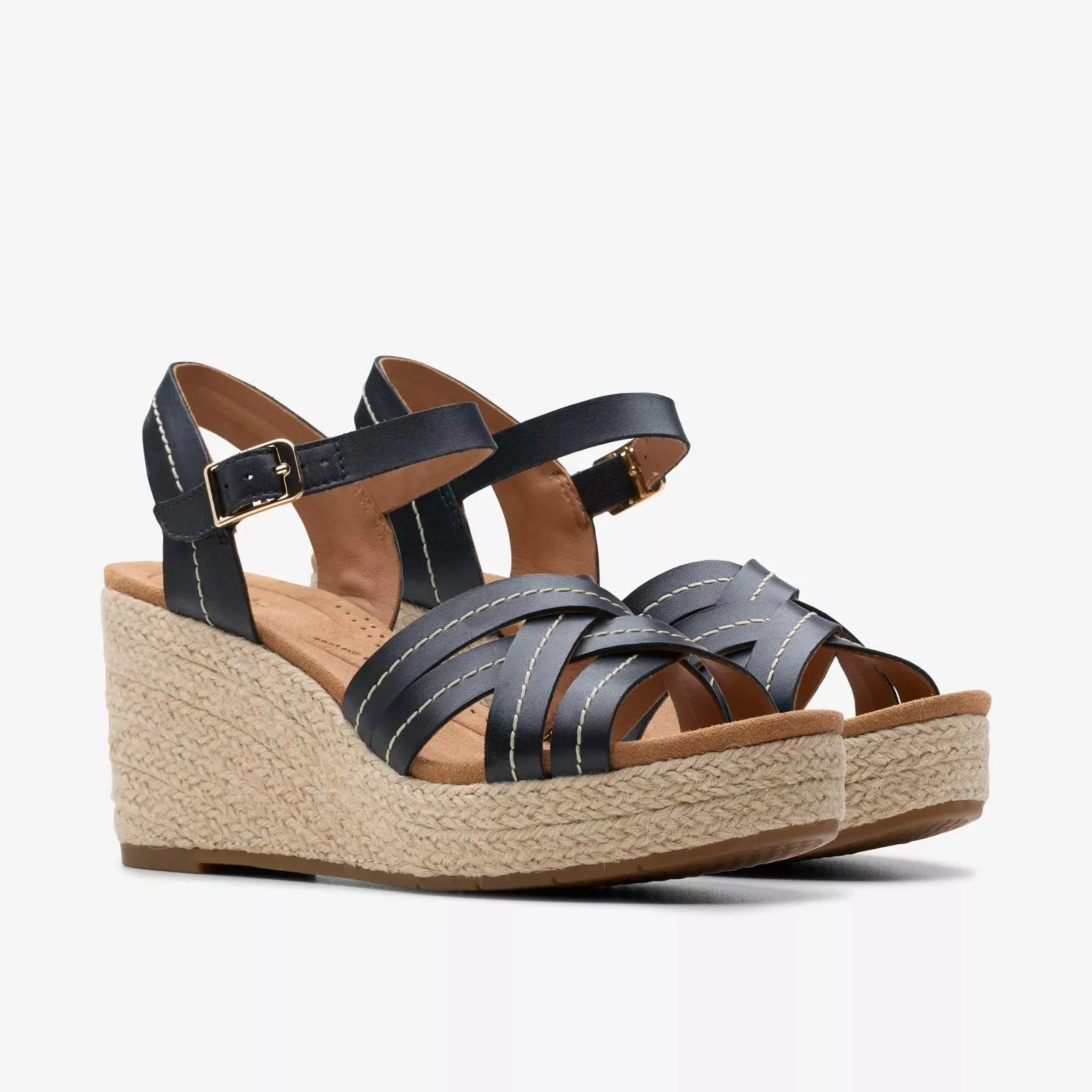 Clarks Women's Sabina Strap Black Leather 26181462