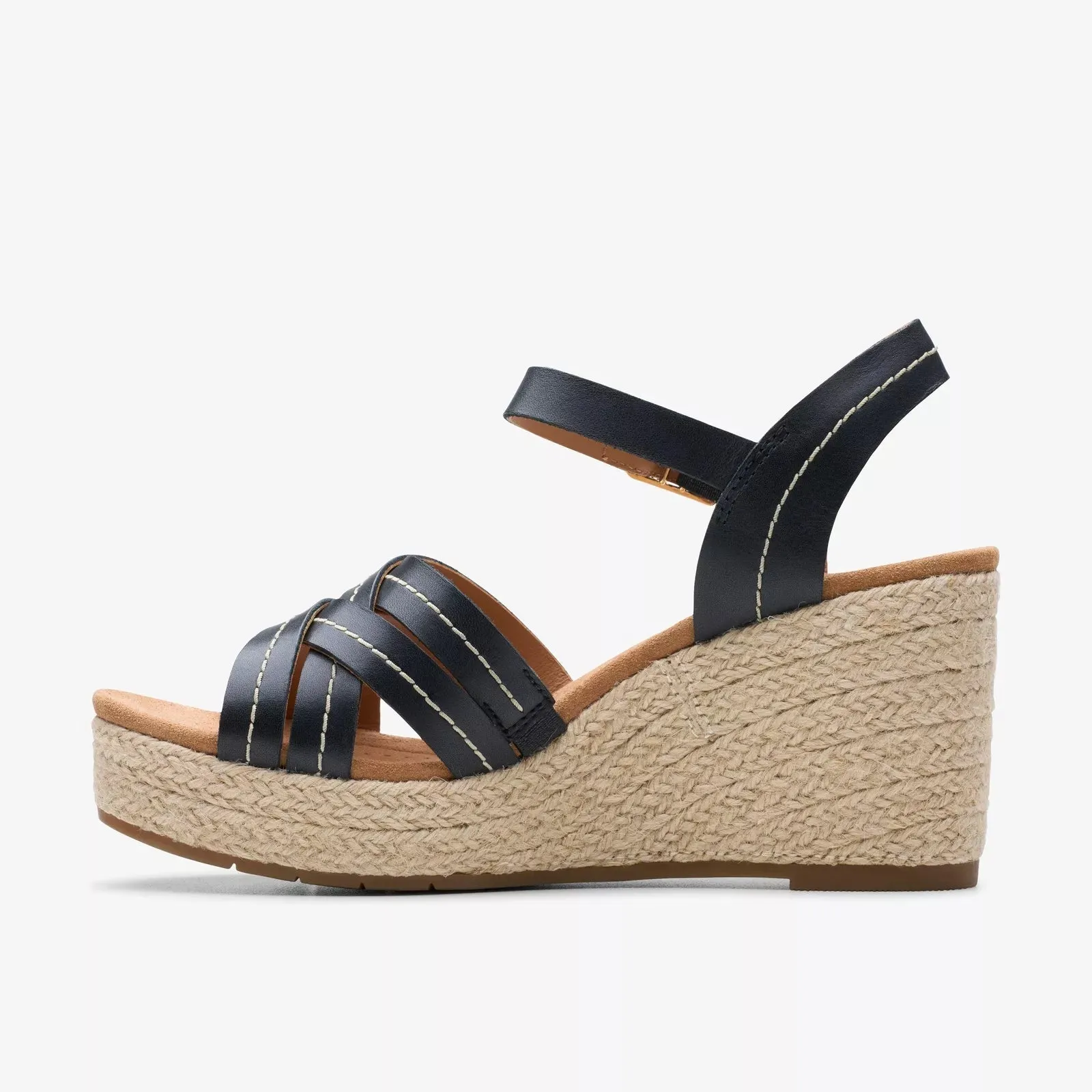 Clarks Women's Sabina Strap Black Leather 26181462