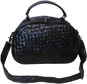 Coastal Craftsman Woven Handbag - 12.5"x4"x8", Top Grain Cowhide Leather, Top Zip Closure, Includes Detachable Shoulder Strap & Coin Purse