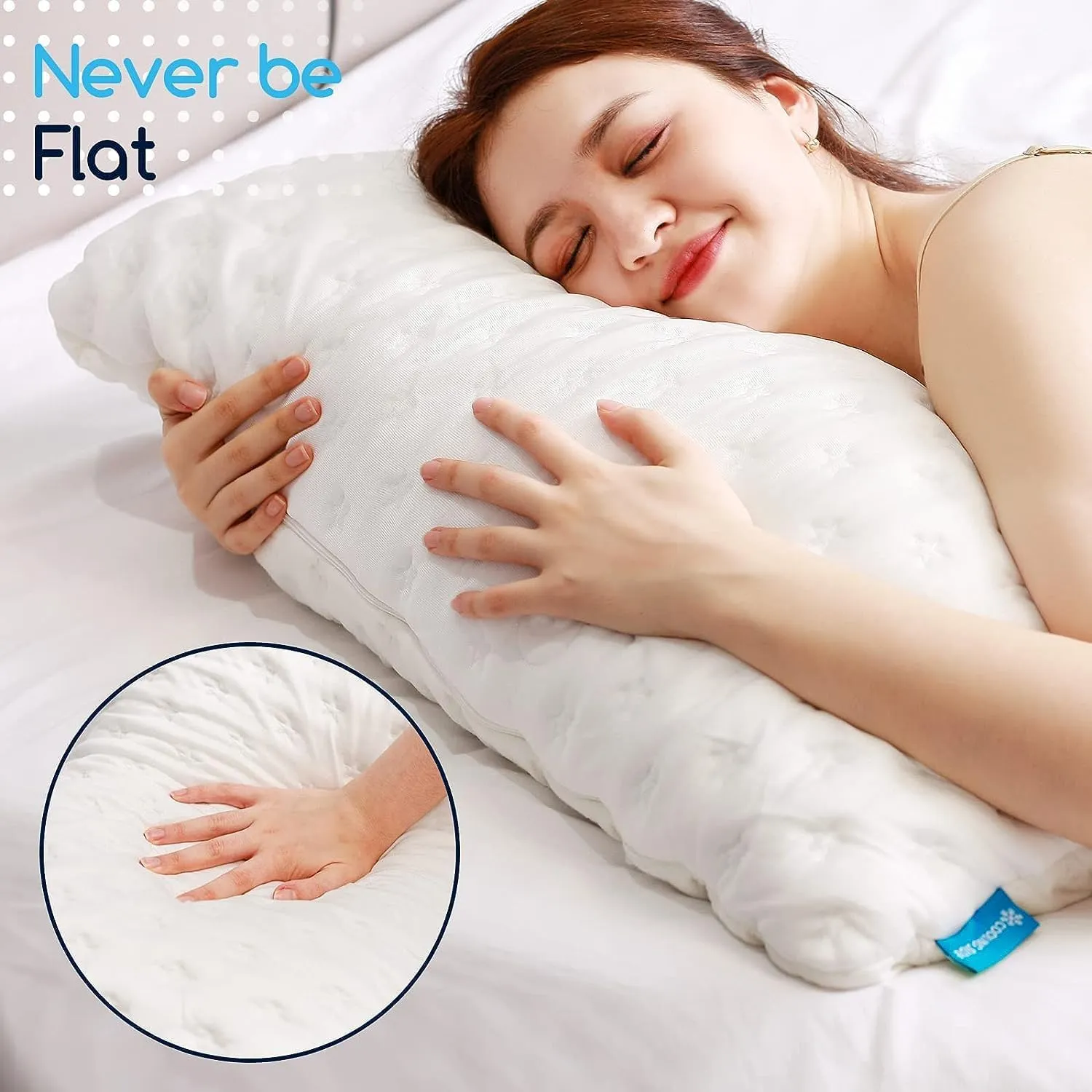 Cooling Side Sleeper Pillow for Neck and Shoulder Pain, Luxury Shredded Memory Foam Pillows for Sleeping, Firm Bed Pillows Queen Size Set of 2- Adjustable Queen Size- Washable Cover Original White