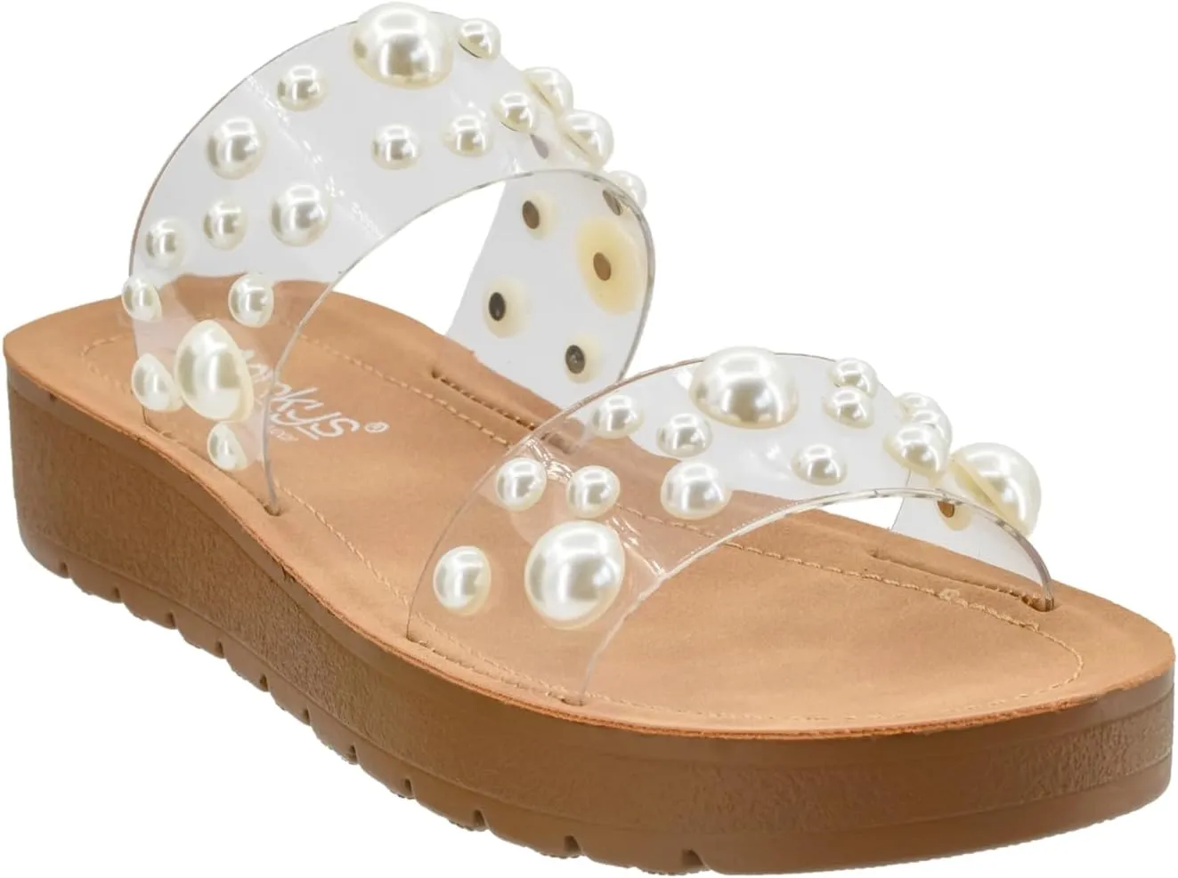 Corkys Footwear Womens Bad Romance Sandals - Featuring Dome Embellished Straps, And An Easy Slip-On Design - Stylish and Comfortable for Everyday Wear