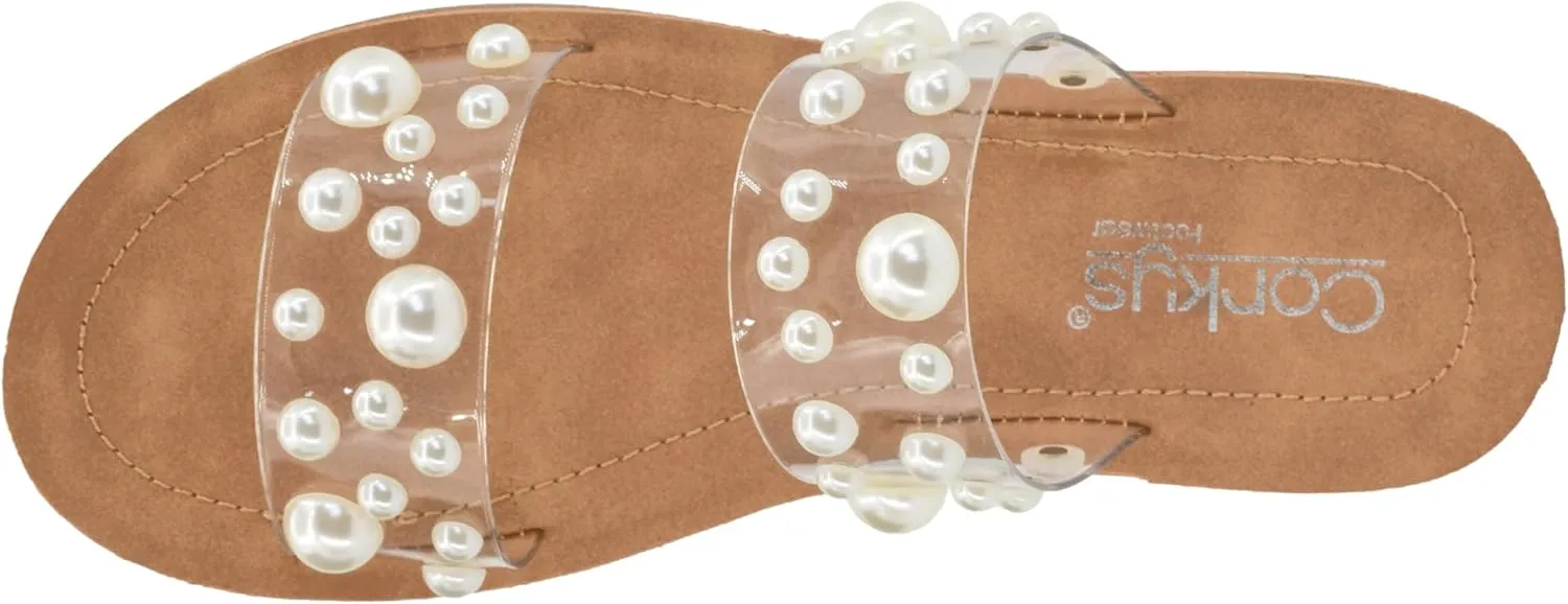 Corkys Footwear Womens Bad Romance Sandals - Featuring Dome Embellished Straps, And An Easy Slip-On Design - Stylish and Comfortable for Everyday Wear