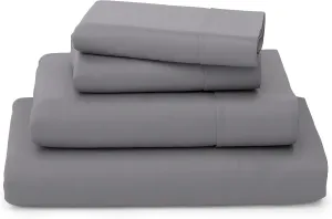 Cosy House Collection Luxury Sheets - Blend of Rayon Derived from Bamboo - Cooling & Breathable, Silky Soft, 16-Inch Deep Pockets - 4-Piece Bedding Set - Queen, Grey