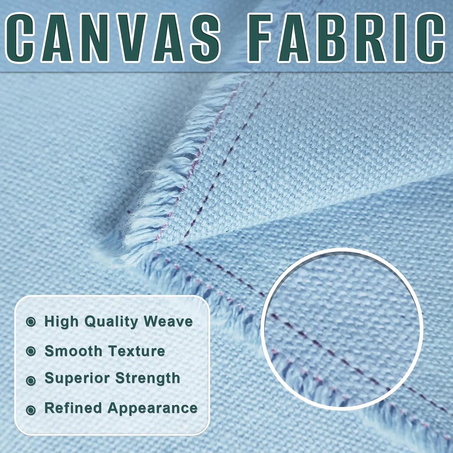 Cotton Canvas Fabric 59x78 Inches, Thick Canvas Fabric, 10oz, Suitable for Painting, Sewing, Bag,Crafts, Embroidery, Handmade Home Decor (Light Blue)