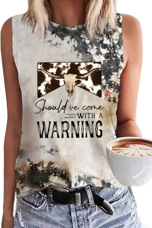 Cowboy Steer Skull Leopard Bleached Tank Tops for Women Western Cowgirl Tops Vintage Western Vest Rodeo Cowboy Shirts