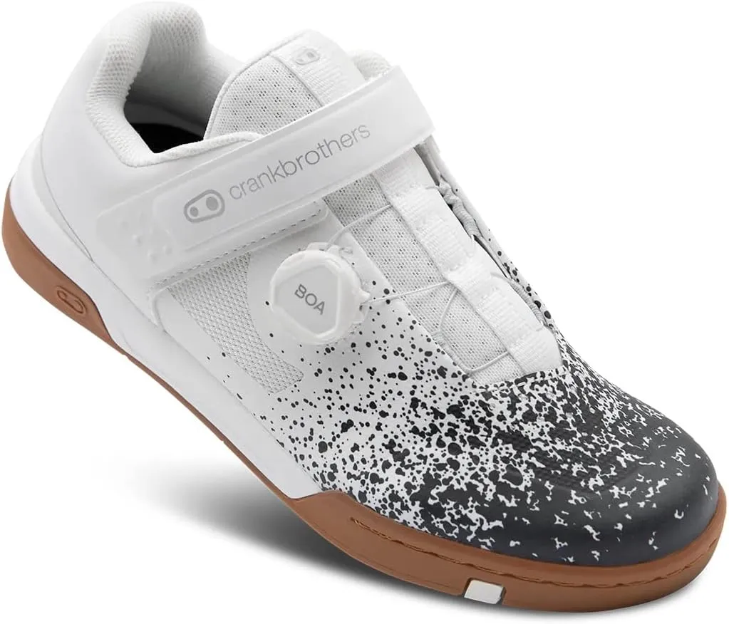 Crankbrothers Stamp BOA Splatter Mens MTB Mountain Bike Shoes White/Black 8 USA