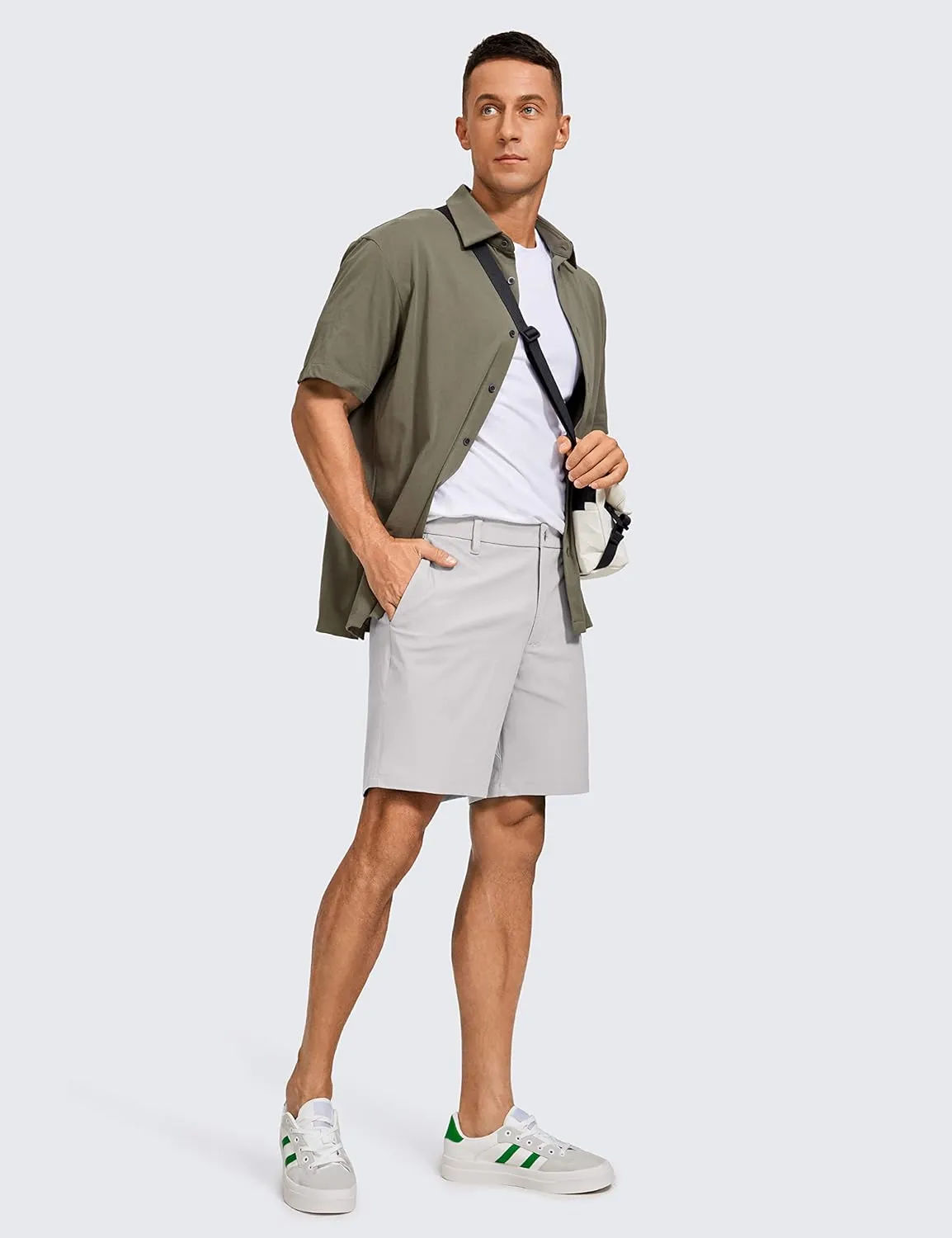 CRZ YOGA Men's All Day Comfy Golf Shorts - 7"/9" Stretch Lightweight Flat Front for Casual Work with Pockets