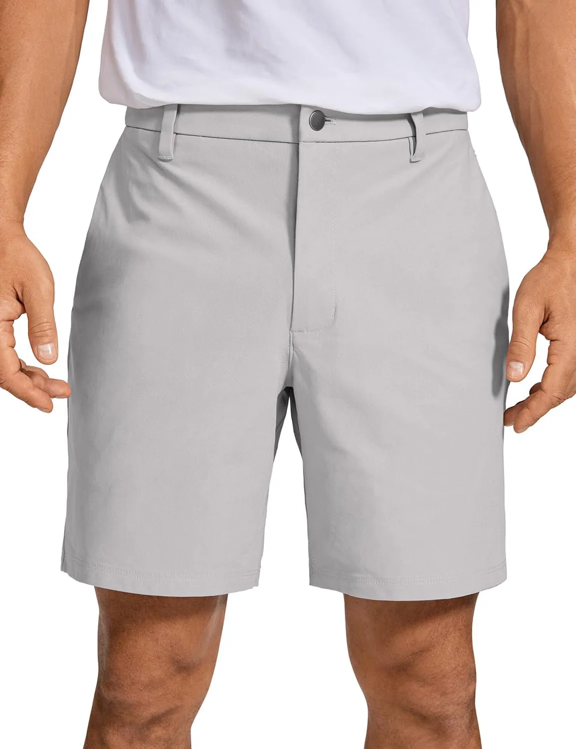 CRZ YOGA Men's All Day Comfy Golf Shorts - 7"/9" Stretch Lightweight Flat Front for Casual Work with Pockets